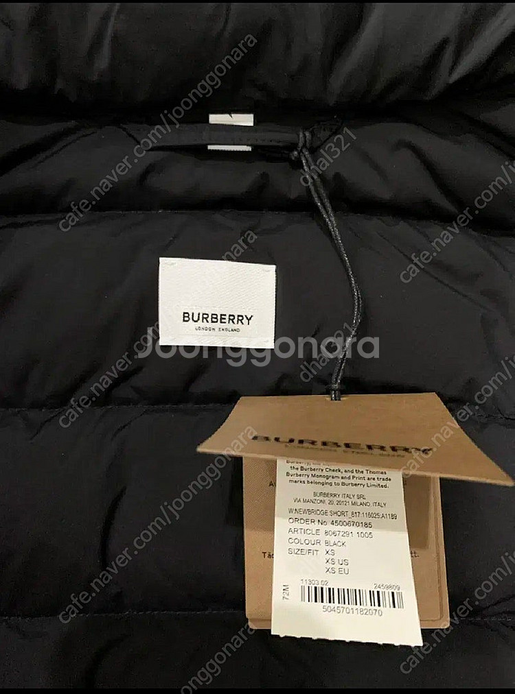 버버리여성 구스다운 패딩xs(새상품)--5