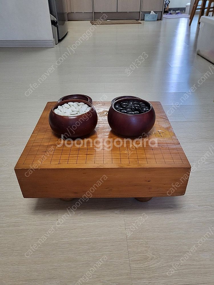 통원목 바둑판과 바둑알세트--1
