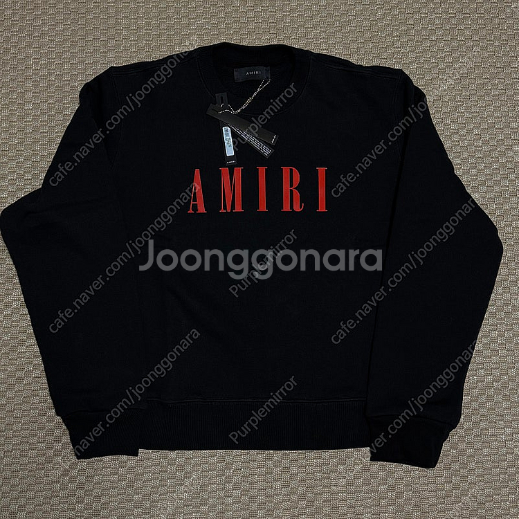 (L) Amiri 아미리 프론트 로고 스웨트셔츠 블랙--1
