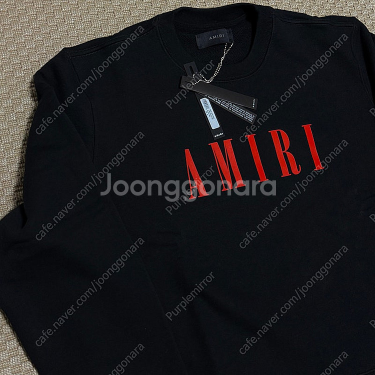 (L) Amiri 아미리 프론트 로고 스웨트셔츠 블랙--2