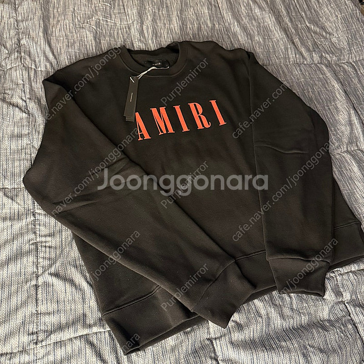 (L) Amiri 아미리 프론트 로고 스웨트셔츠 블랙--0