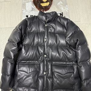 (XXL,2XL)BAPE 베이프 레더 다운 자켓 패딩