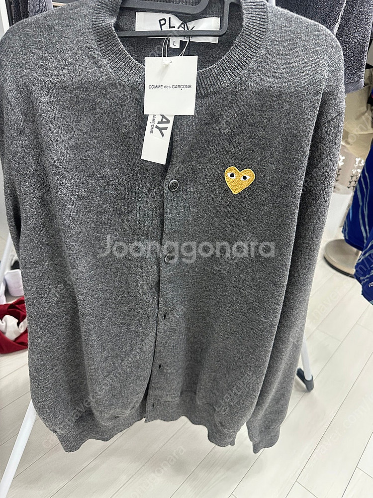 [교환] 꼼데가르송u자 가디건 그레이 L > XL--0