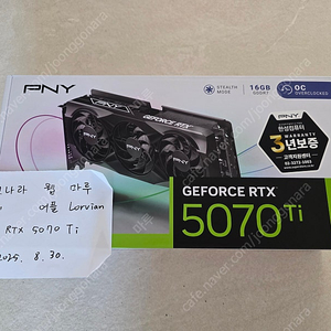 PNY RTX 5070 Ti 16GB 그래픽카드 미개봉
