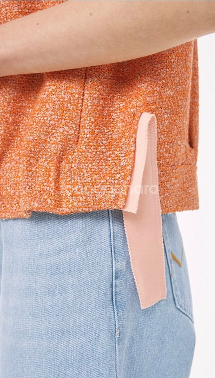 정품 마인 트위드 브레이드 블라우스 베스트 택포12만--2