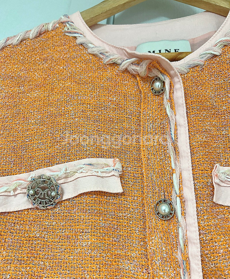 정품 마인 트위드 브레이드 블라우스 베스트 택포12만--7