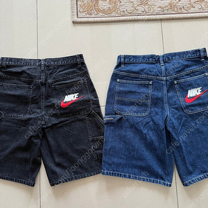 슈프림 나이키 데님 쇼츠 블랙,인디고 30