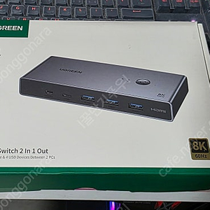 유그린 8K 60Hz HDMI 2.1 USB 멀티허브 KVM 스위치 CM692 판매 합니다