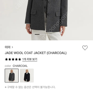EAAH jade 이아 제이드 코트 차콜 36 사이즈 새상품