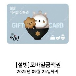5500원권 4800원에 판매, 설빙 모바일금액권