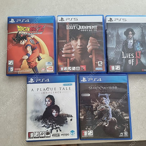 PS4,5 타이틀 판매합니다.(피의 거짓, 로스트저지먼트, 플래그테일, 드래곤볼Z, 미들어스)
