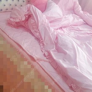 아망떼 핑크 침구세트 매트커버 패드세트 Q퀀 침대커버+누빔패드+이불커버+베게커버2장 풀세트 #상태 아주 깨끗함#