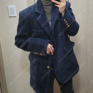 택포 위아 안감 누빔 재킷 네이비