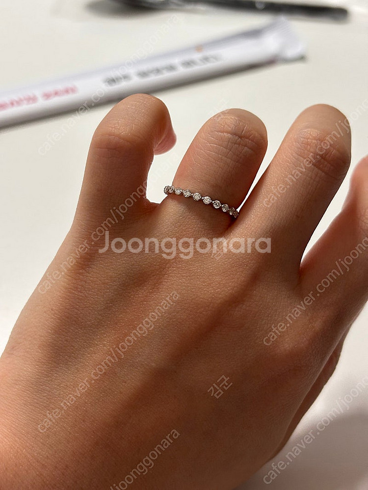 [새제품] 14k 랩 이터니티 반지 12호 가드링 화이...--0