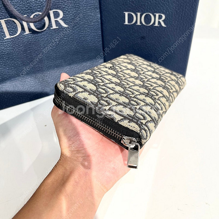 디올 오블리크 지퍼돌이 장지갑--3