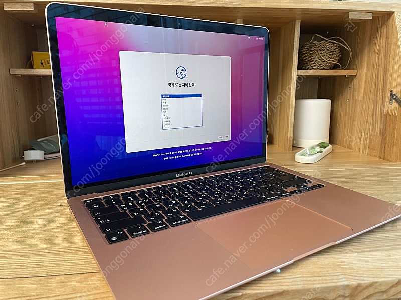 맥북에어 로즈골드 m1 13인치 16GB 1테라 이미지