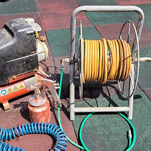 콤프레샤, 스프레이건, 호스릴(노랑17m, 초록50m)일괄 판매 4만원