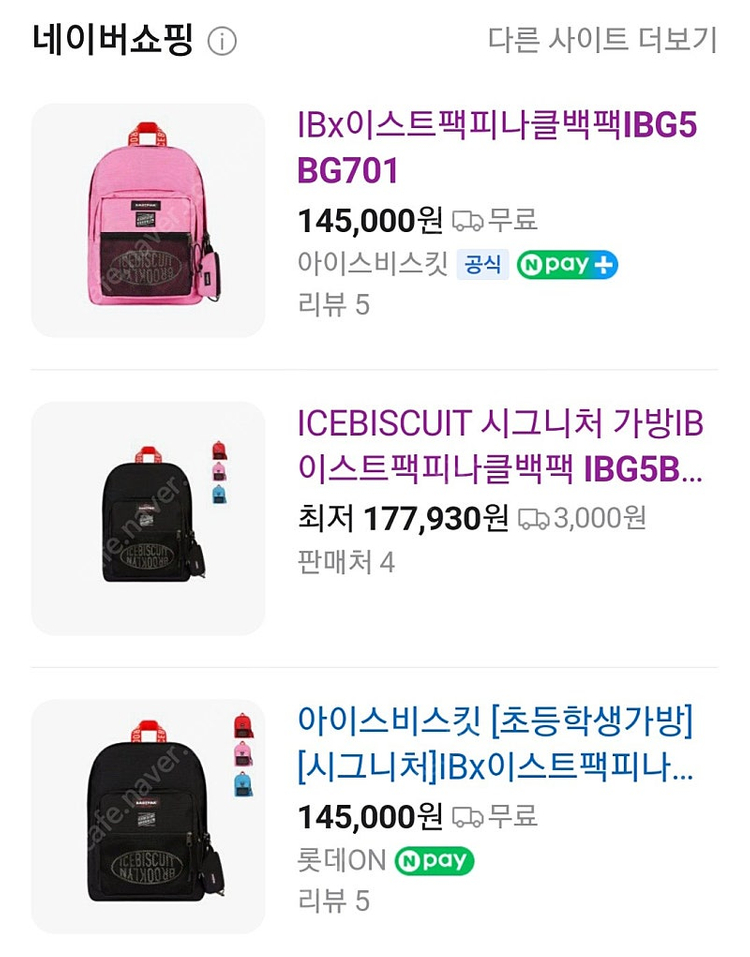 아이스비스킷 백팩 이스트팩 백팩(콜라보) 가방--8