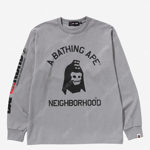[2XL]네이버후드x베이프 롱슬리브 그레이