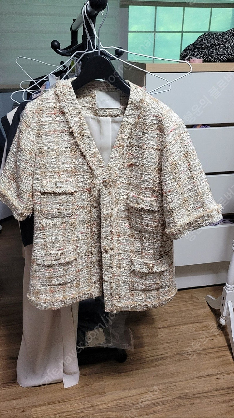 프론트로우 반팔 트위드자켓--2