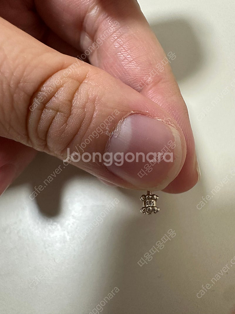 14k 꼬.냑다이아 하트피어싱 (리얼화이트)--3