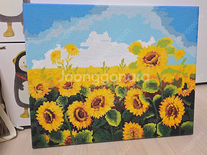 해바라기 보석십자수 완성품팝니다--0
