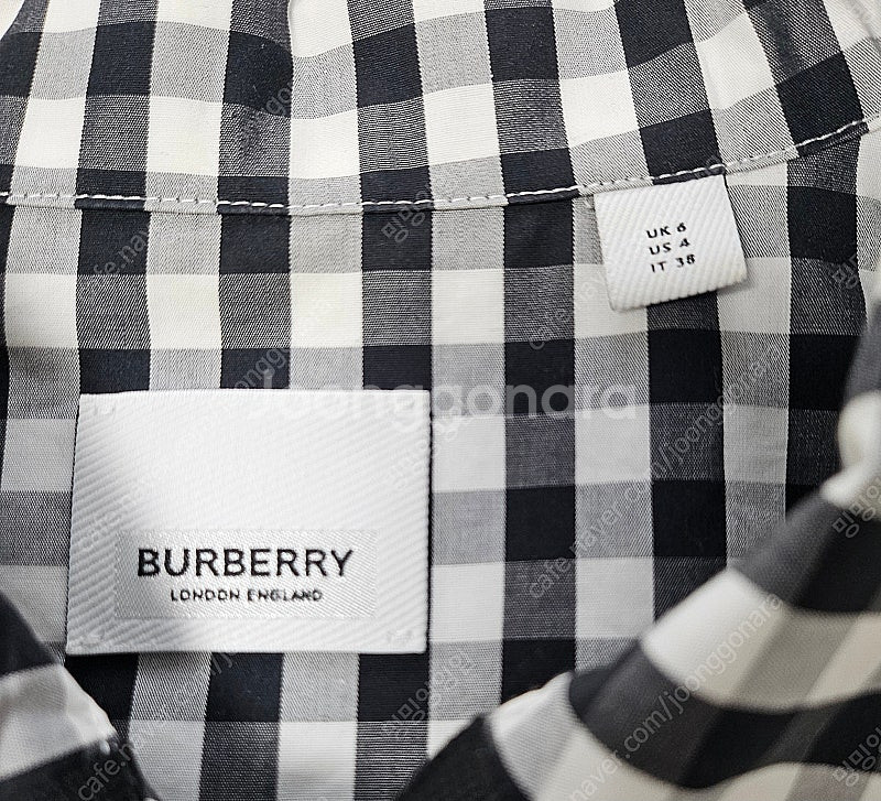 버버리 깅엄체크 셔츠 원피스--4