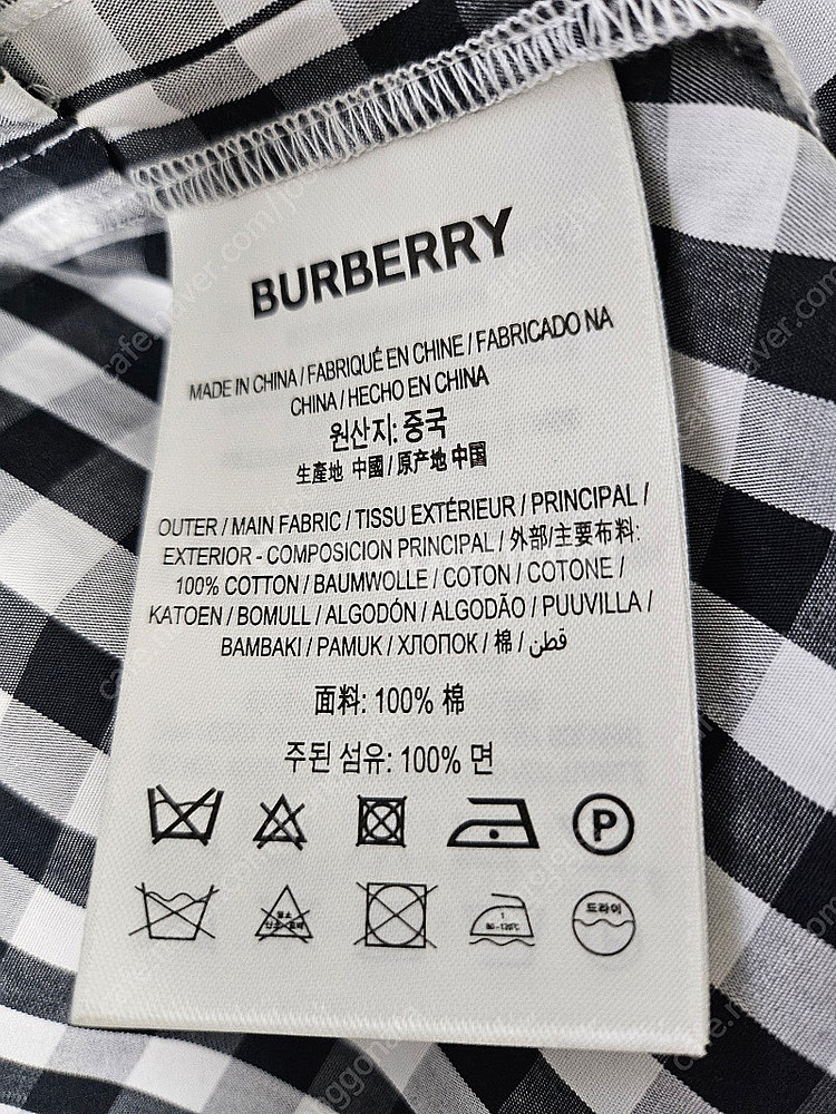 버버리 깅엄체크 셔츠 원피스--5
