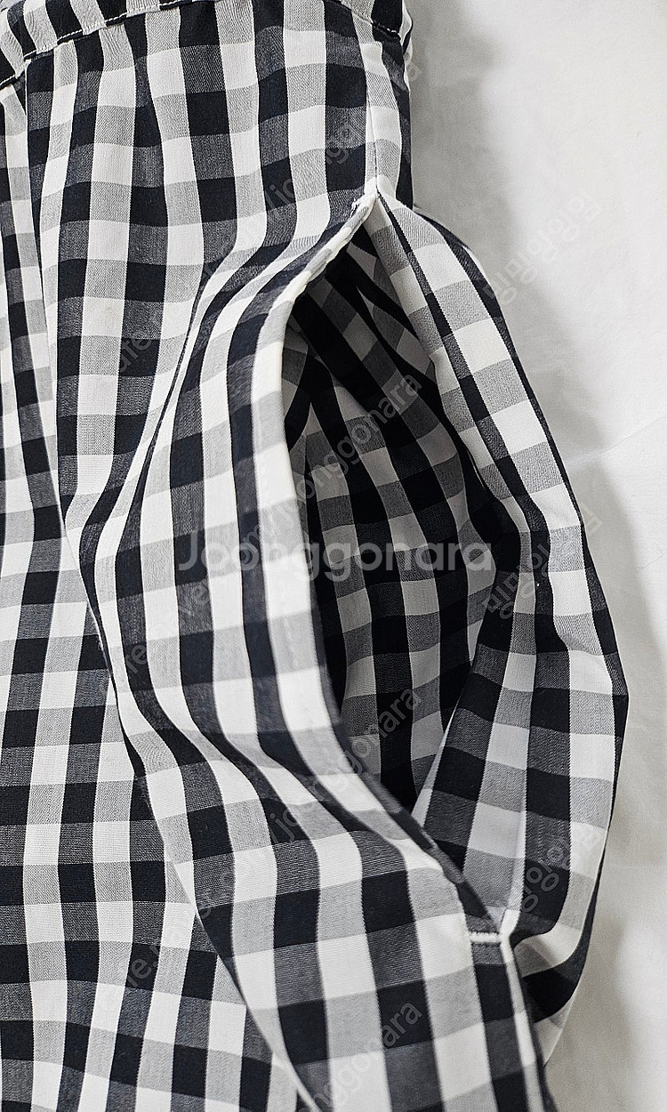 버버리 깅엄체크 셔츠 원피스--7