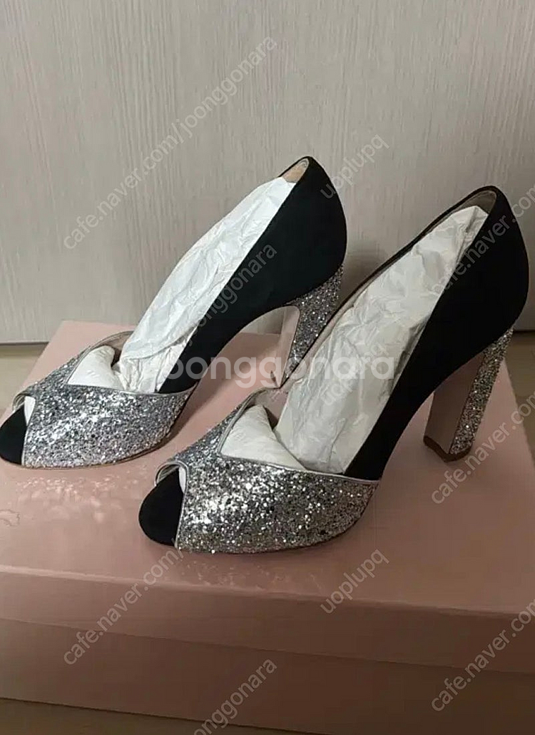 미우미우 구두 glitter pump--3
