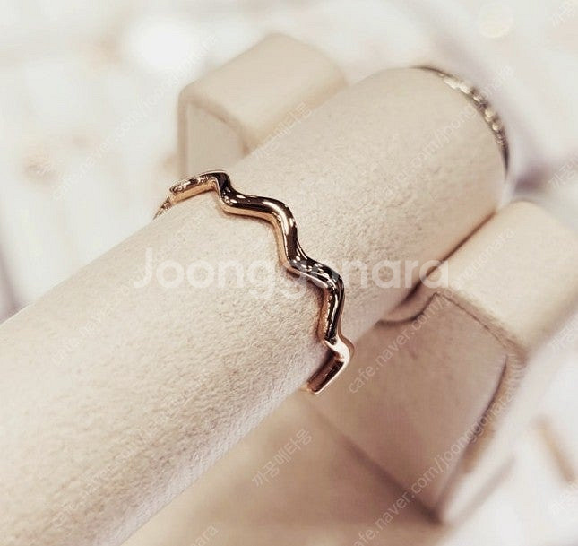 14k 물결 웨이브 반지. 레이어드링 반지. 옐로우골드--0