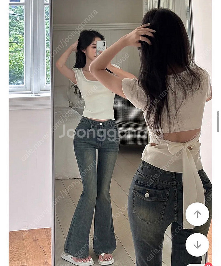 급처)여름 워싱 데님 부츠컷 스키니진 바지 s 팬츠 에...--0