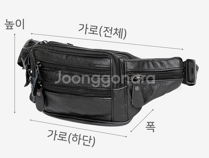 남자소가죽가방 새상품 힙색 슬링백 크로스백 여행가방--3
