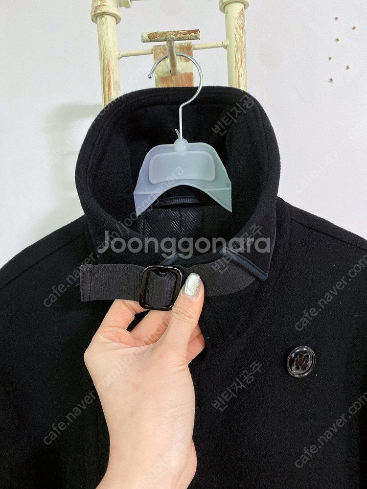 (정품)타임옴므하이넥가능더블버튼울하프코트(남성용95)--1