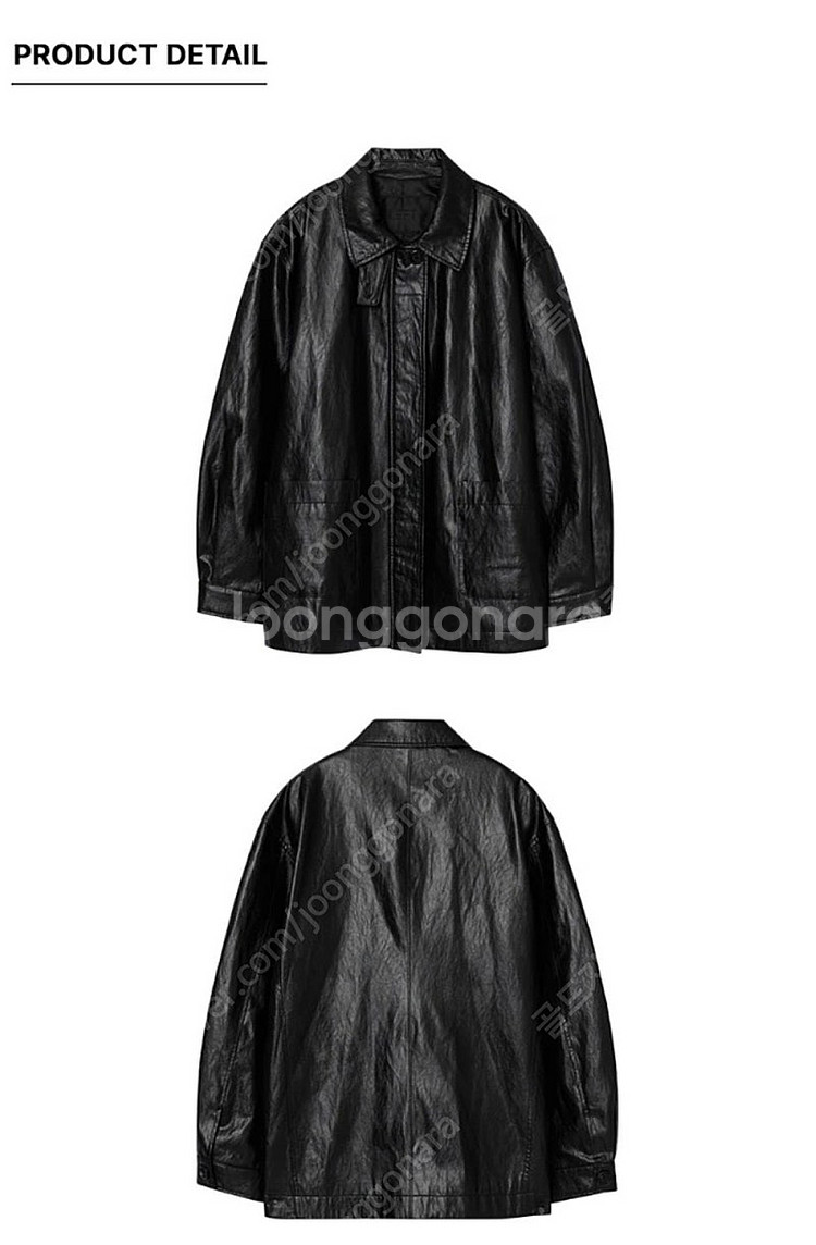 (미착용!) <레프트서울> PU레더 하프 자켓 [블랙]...--2