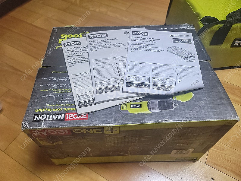 료비(ryobi) 18v 전동드릴, 원형톱 세트--0