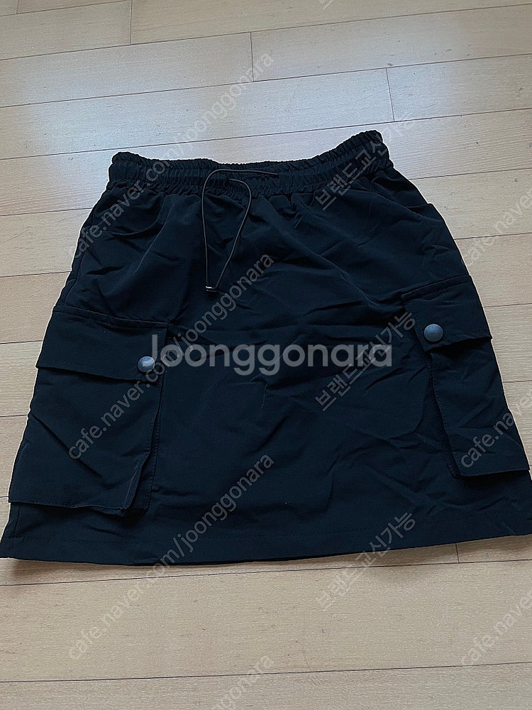 미유 카고 스트링 밴딩 미니스커트팬츠 블랙업--1