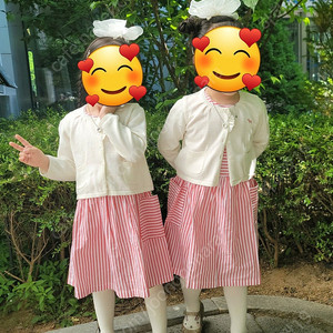 쌍둥이)블루독 나시원피스 2장(110)+블루독 아이보리 가디건 110(2장)-일괄 4세트