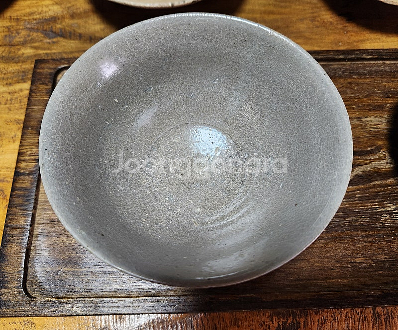 골동품 조선시대 중기백자 관요사기 다완--2