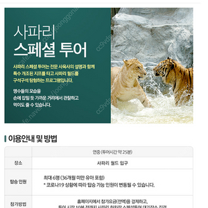 에버랜드 사파리 스페셜투어 팝니다