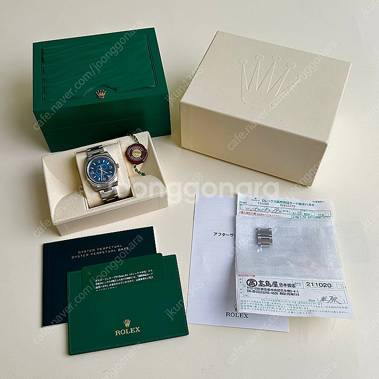 로렉스 오이스터 퍼페츄얼 114200 블루 34mm 일...--0