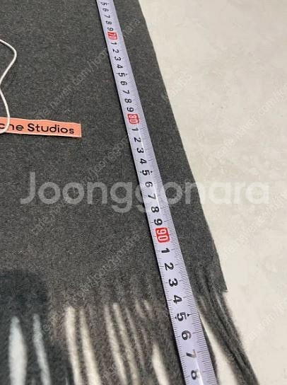 아크네 스튜디오 울 100% 머플러 프린지 목도리 블랙...--5