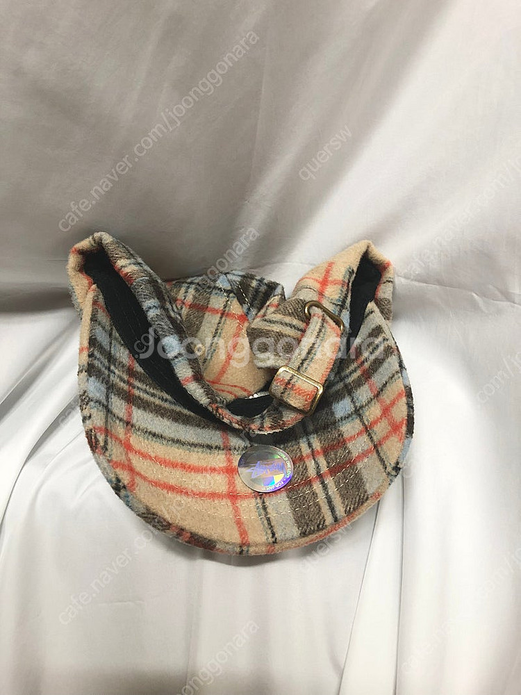 스투시 체크 울 볼캡 모자 빅로고 플래드 로우 프로캡--1