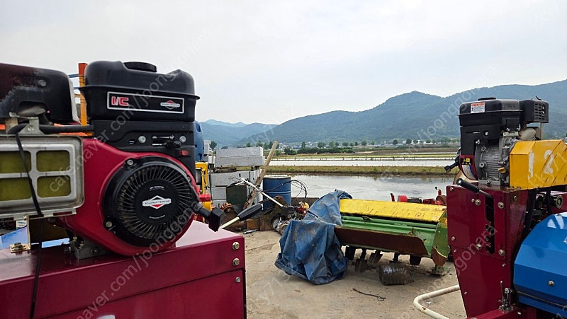 엔진식 콩탈곡기--4