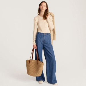 [새제품]제이크루 J.Crew Woven straw market tot