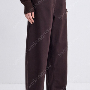 타임 버클 스트랩 데님 와이드 팬츠