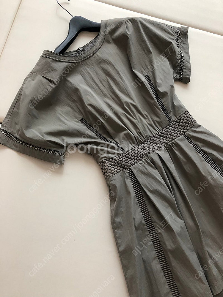 한섬 시스템 바스락 반팔 펀칭 원피스 결혼식 하객룩 경...--1
