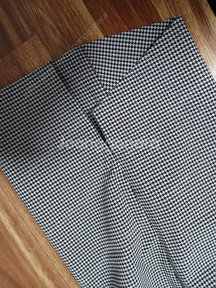 검정색 캉캉 롱 스커트.체크무늬.아이보리 와이드--6