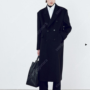 토니웩 24FW 울 캐시미어 더블 코트 블랙 L
