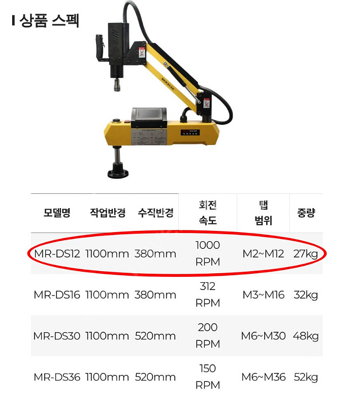 MRCM DS-12 서보 전기 탭핑기 판매합니다--2